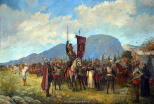 Fundación de Bogotá -Pedro Alcántara - Óleo sobre Lienzo