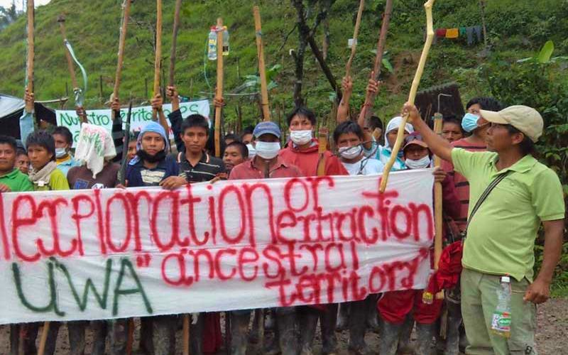 Pueblo Uw'a Ecopetrol protesta