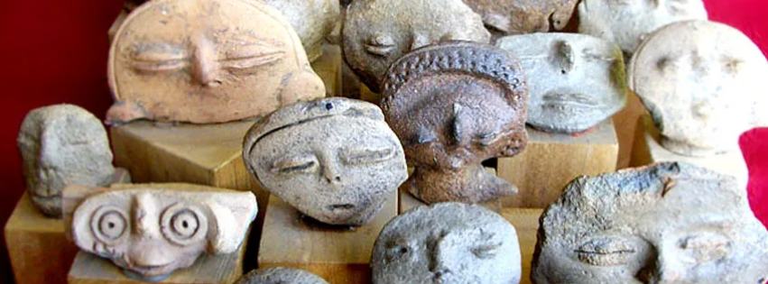 Cerámica Panche Figuras de Rostros